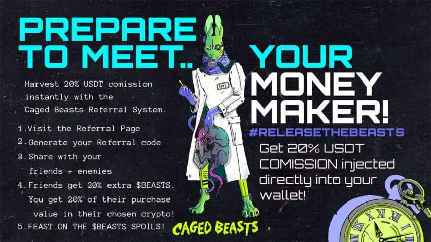 Получайте пассивный доход и 20%-ный бонус в USDT, BTC и ETH с Caged Beasts