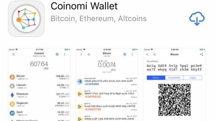 Интерфейс Coinomi Wallet