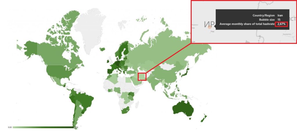 Иран на карте майнинга