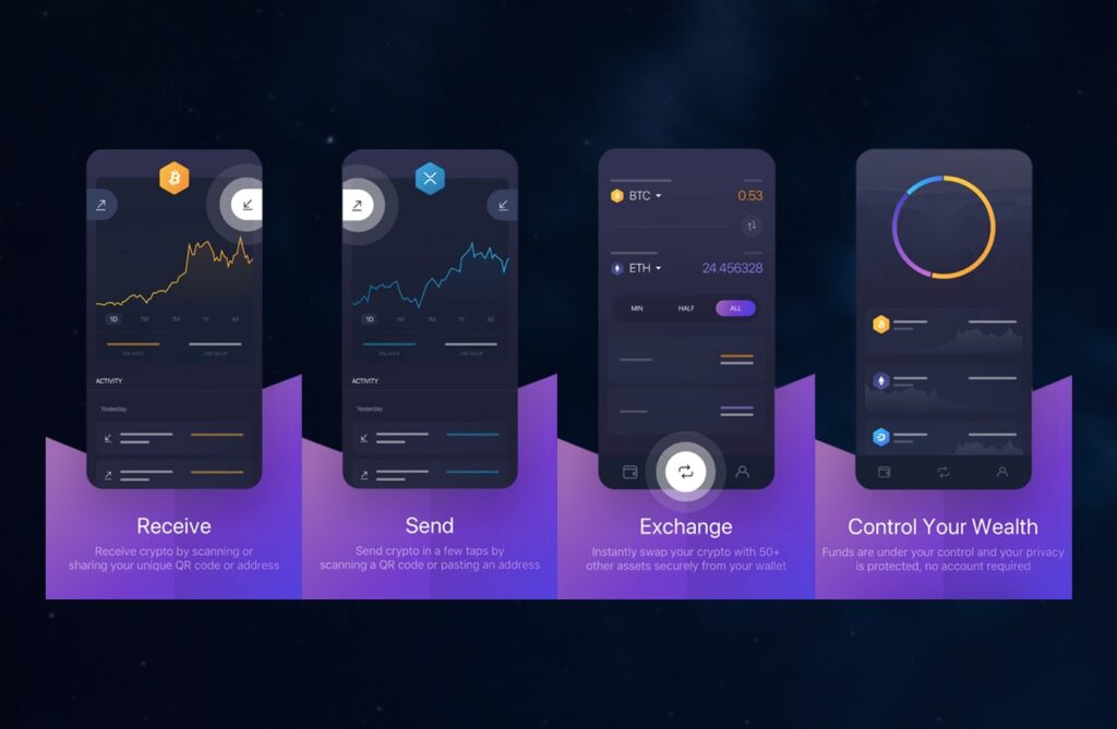 Интерфейс кошелька Exodus