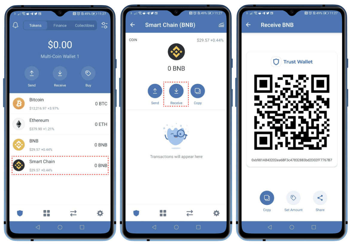 Интерфейс кошелька Trust Wallet