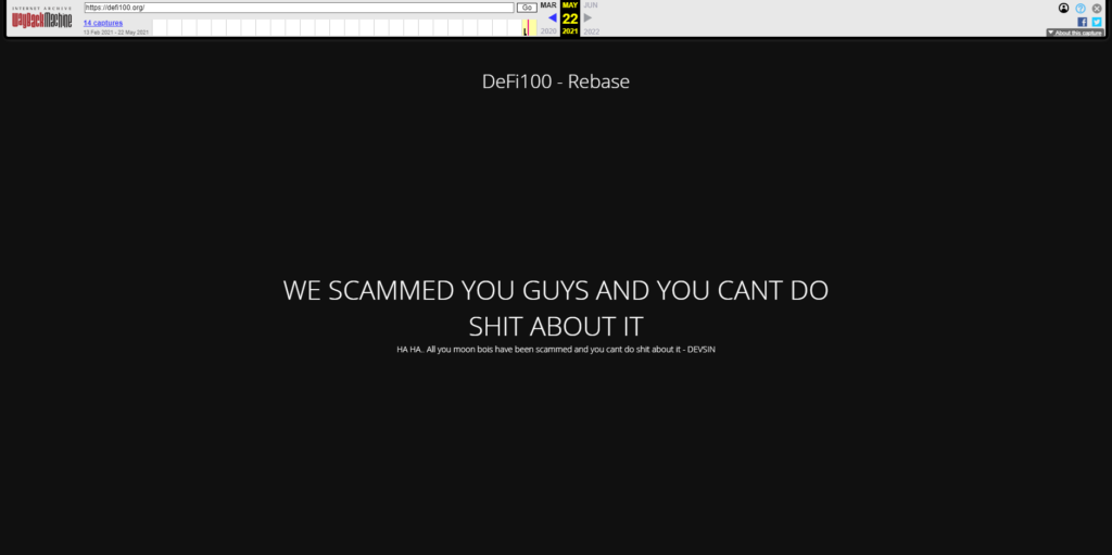 Скам DEFI100