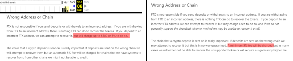Изменение политики пользования FTX