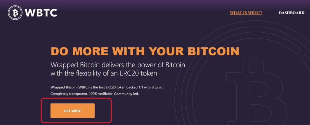 Конвертация биткоинов в WBTC