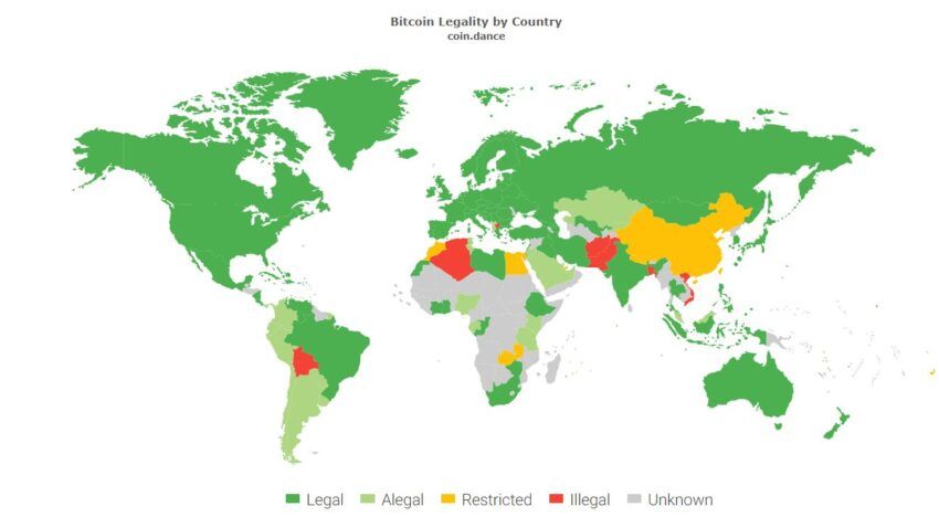 Легальность криптовалют в мире на примере биткоина