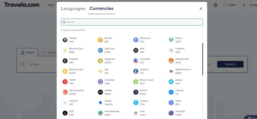 Скрин платформы Travala