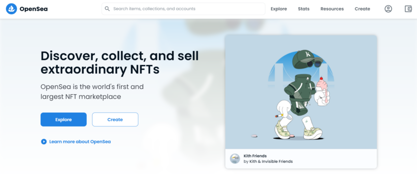 Скрин платформы OpenSea