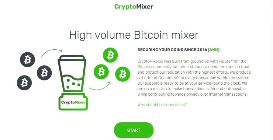 Скрин платформы CryptoMixer