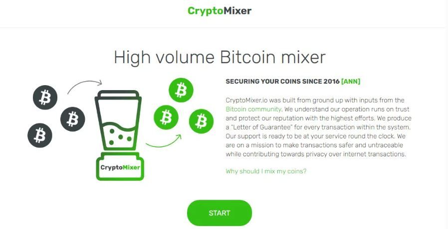 Скрин платформы CryptoMixer