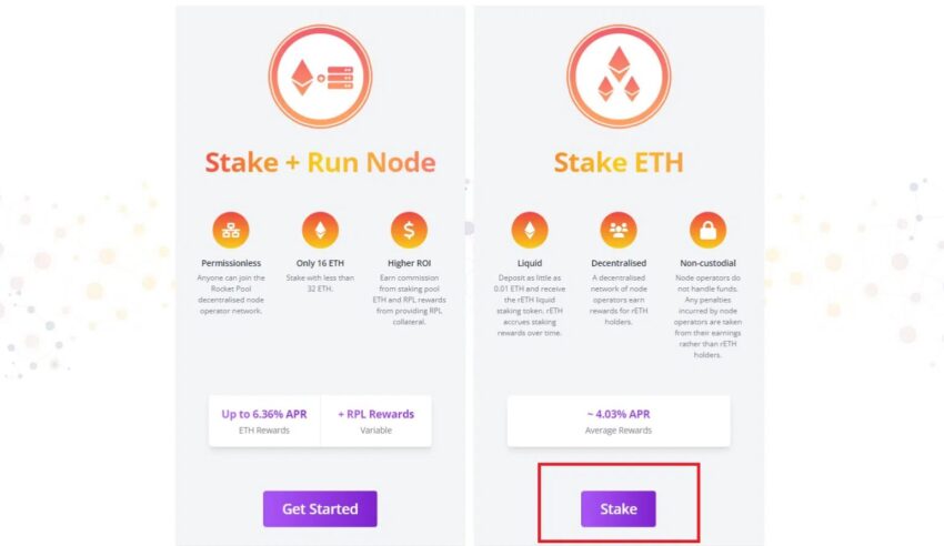 Скрин платформы Rocket Pool