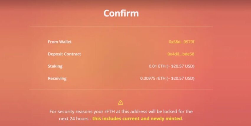 Скрин платформы Rocket Pool