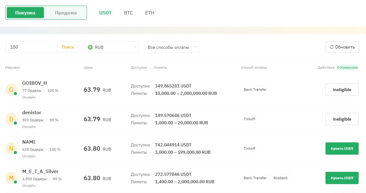 P2P-платформа криптобиржи