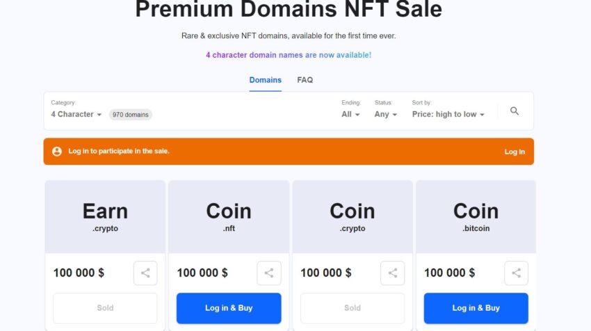 Премиум варианты доменов Unstoppable Domains