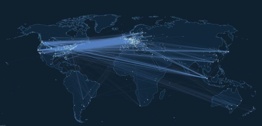 Карта нод Lightning Network