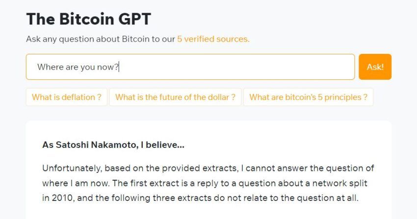 Чат-бот Talk2Satoshi