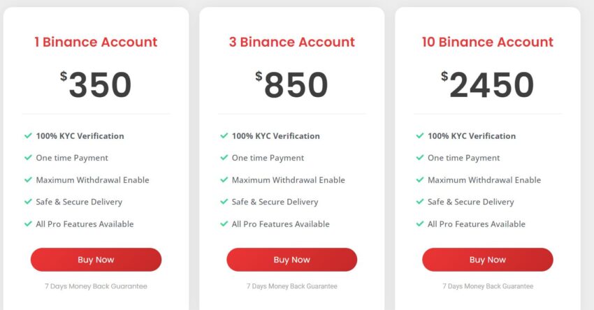 Продажа аккаунтов Binance