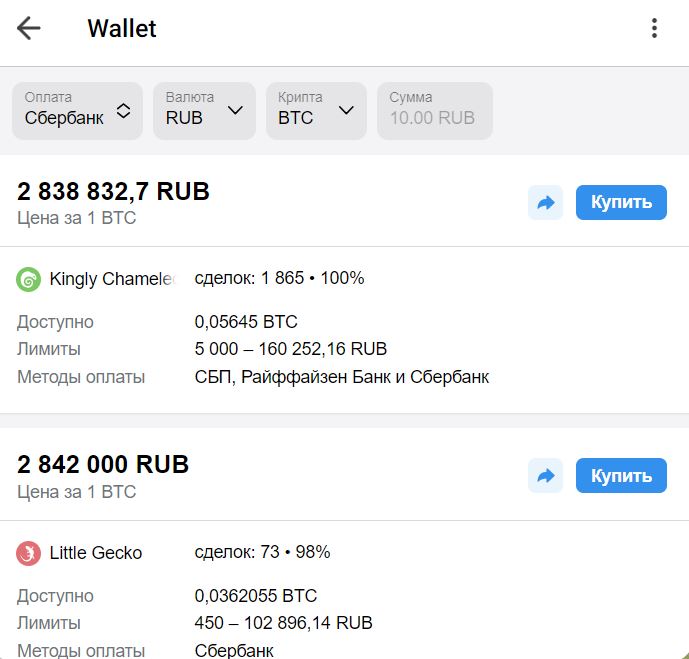 Купить биткоин в Телеграм