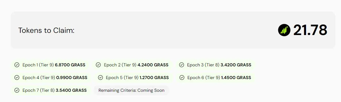 Распределение аирдропа GRASS пользователю. Источник: X (Twitter)