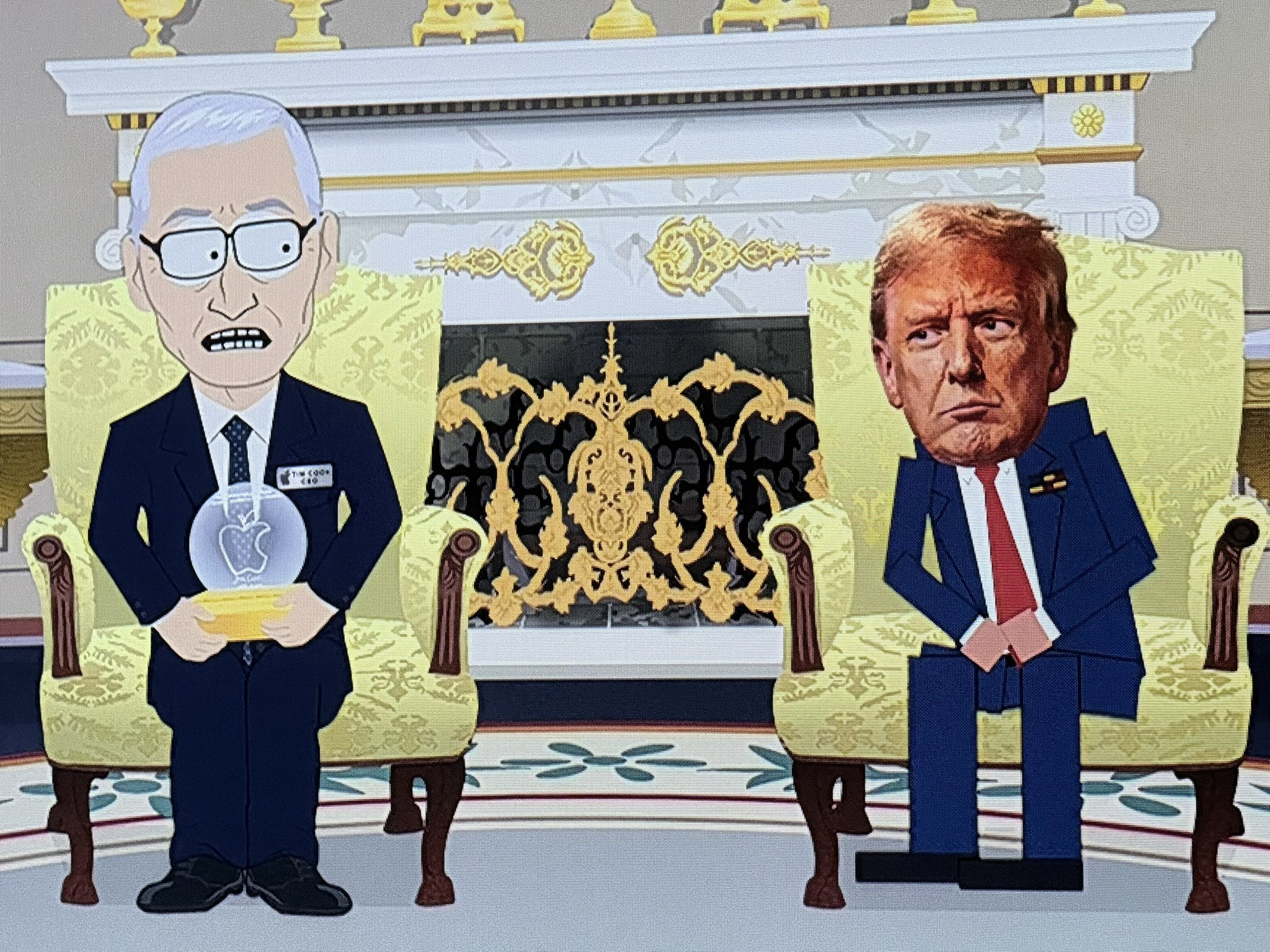 Тим Кук и Дональд Трамп